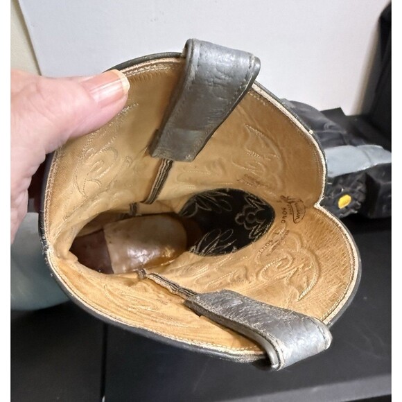 Justin Western 5040 Rare Navy Blue Grey Pointed Toe Men’s - Sz 10 1/2 - Picture 12 of 15